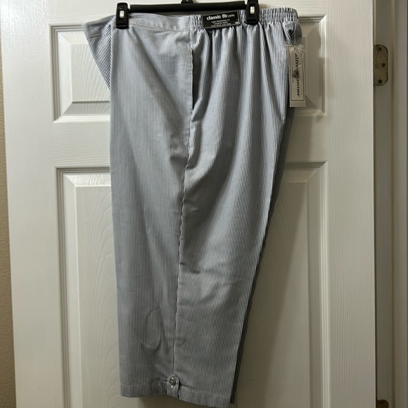 Blue and white striped capris - Picture 1 of 2